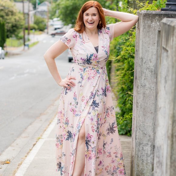 Yumi Kim Calypso Pink Floral Maxi Dress Size Medium - Picture 5 of 17